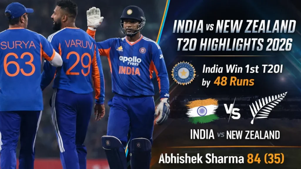 India vs New Zealand T20 highlights 2026